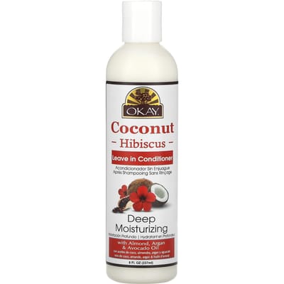 Okay Pure Naturals, Après-shampooing sans rinçage hydratant en profondeur, Coco Hibiscus, 8 fl oz (237ml) white