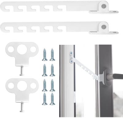 Dailygoods- Raamgrendel Verstelbaar - Raamvergrendeling - Raamstopper - Raambeveiliging - Raamgreep - Hoge belastbaarheid, 2 stuks
