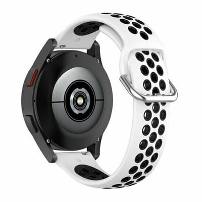 By Qubix - Siliconen sportbandje met gesp - Wit + zwart - Geschikt voor Xiaomi Redmi Watch 5 Active / Redmi Watch 5 Lite