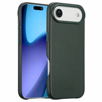 Accezz Hoesje - Geschikt voor iPhone 17 Air - geschikt voor MagSafe Leather Backcover - Cedar Green