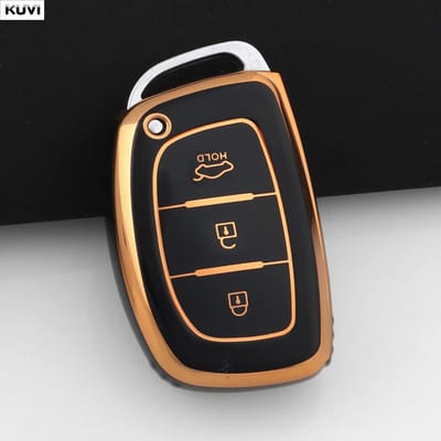3 Knoppen TPU Auto Slimme Sleutelhoes Cover Voor Hyundai Tucson Santa Fe Rena Sonata Elantra Creta Ix35 Ix45 I10 I30 I40 Accessoires black