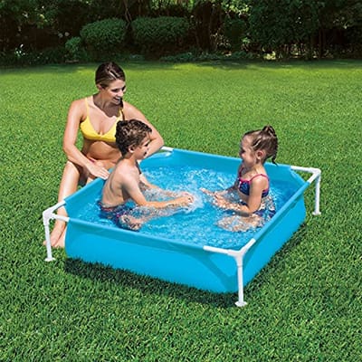 Klein vierkant zwembad 122 x 122 x 30 cm voor kinderen