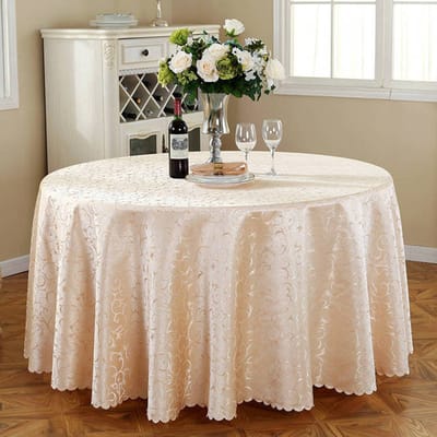 Festival Ronde Tafelkleed Tafelkleed Decoratie Thuis Bruiloft Feest Hotel Restaurant Banket Decor Tafelkleed Europese Stijl 160cm Round beige
