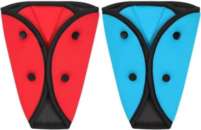 Autogordelbeschermers voor kinderen en volwassenen - Universele gordelverstellers - Comfortabele en veilige autoaccessoires (rood, blauw)