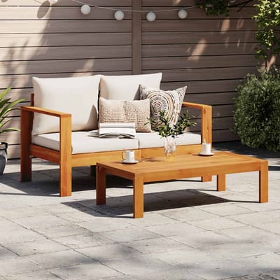 vidaXL - Tuinbank - 2-zits - met - kussens - massief - acaciahout