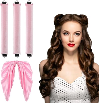 Set van 3 Warmtevrije Krulspelden voor Nachtelijk Haarstyling, Geschikt voor Alle Haartypes, Ideaal voor Droomachtige Krullen en Volume