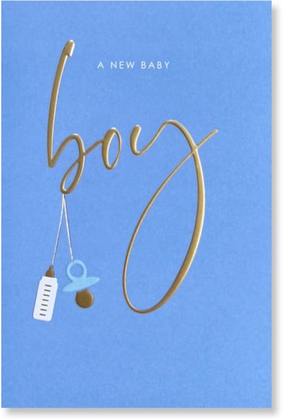Cards & Crafts A New Baby Boy - Geboortekaartje Jongen Wenskaart - 12 x 17 cm - gevouwen kaart Inclusief envelop
