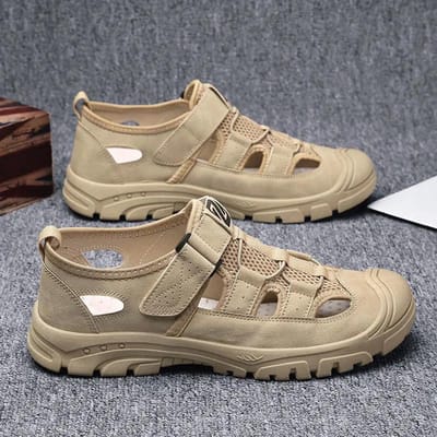 Zomer Ademende Strand Mesh Sandalen voor Heren Outdoor Sport en Vrije Tijd Autorijden Gaten Schoenen 39 gray