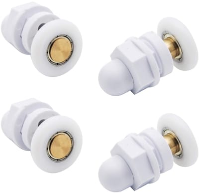 Dailygoods- Douchedeurrollen 25 mm - 4 Stuks - Reserveonderdelen - Robuust/Messing - Duurzaam - Geschikt voor Glazen Deuren - Douchewielen