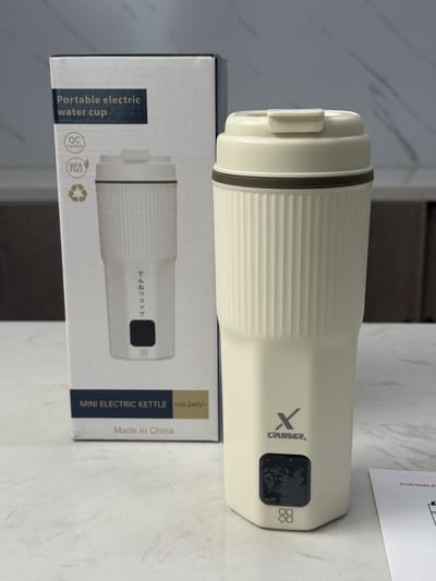 Xcruiser Digitale Reiswaterkoker 450 ml – Draagbare Waterkoker – Temperatuurweergave – Compact & Veilig