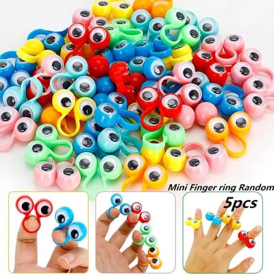 Grappige Wibbelende Oogbol Vingerpopjes Plastic Ringen Feestartikelen Speelgoed voor Kinderen Praktische Grappen Spelletjes cadeaus verjaardagsdecor OneSize