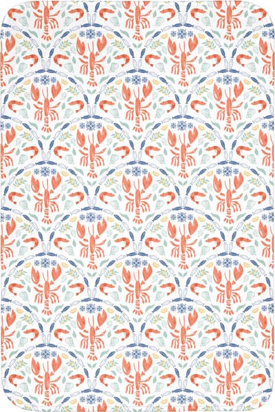 Badmat 60x90 cm - Antislip - Kreeft - Patroon - Blauw - Badmatten voor badkamer - Badkamermat - Douchemat - Badkamer mat