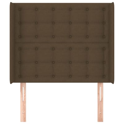 vidaXL - Hoofdbord - met - randen - 103x16x118/128 - cm - stof - donkerbruin