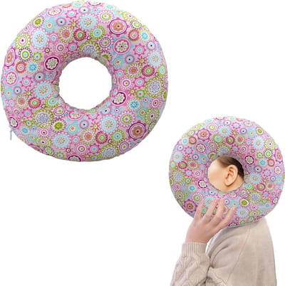 Zijslaper oor kussen, donutfvormig kussen met oorgat, perfect voor piercings en pijnverlichting, rond katoen kussen voor comfortabel slapen