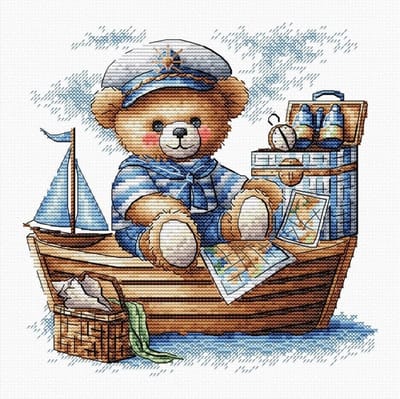Borduurpakket AVA stitch - Captain Bear on the High Seas - Kapitein Beer op grote Zee - 050 - Telpatroon
