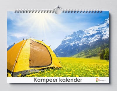 Kampeer kalender 35x24 cm | Kampeer verjaardagskalender | Kampeer wandkalender| Kalender 35 x 24 cm