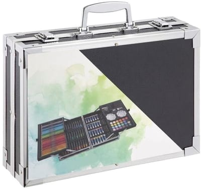 DnA® Tekenset - Tekendoos - Tekenkoffer - Tekenset Volwassenen - Tekendoos Voor Kinderen - Zilver/Zwart - 9cm x 34cm x 24cm