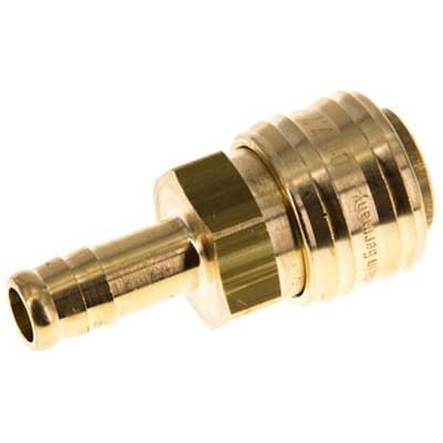 Messing DN 7.2 (Euro) Luchtkoppeling Snelkoppeling 10 mm Slangpilaar Double Shut-Off