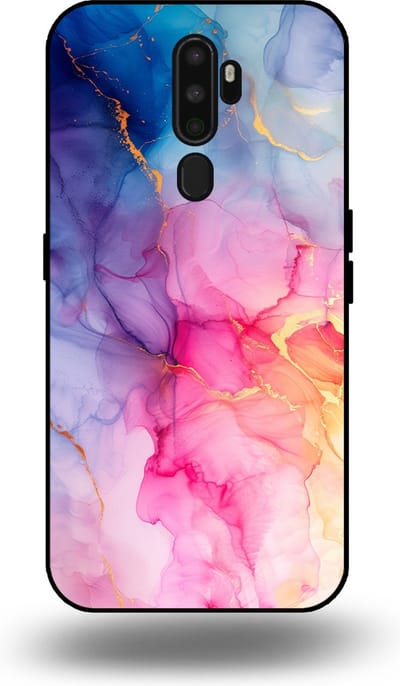 Smartphonica Telefoonhoesje geschikt voor OPPO A5 2020 met marmer opdruk - TPU backcover case marble design - Regenboog geschikt voor OPPO A5 (2020)