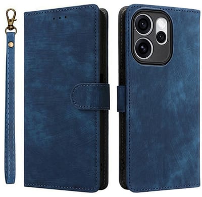Coverup Hoesje - Geschikt voor OPPO Reno15 Pro Hoesje - Coverup Book Case met Koord - Blauw
