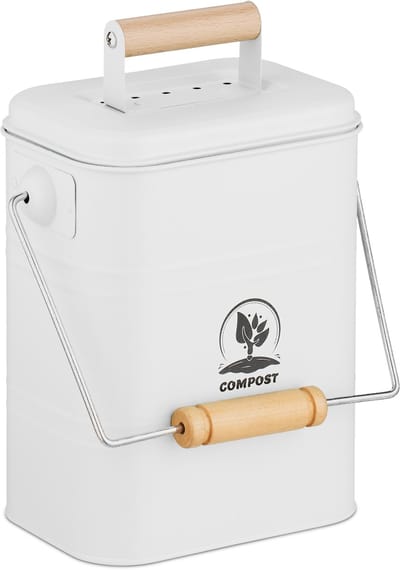 Gft-afvalbakje - 3,5 l - 2 geurfilters - aanrecht - wit