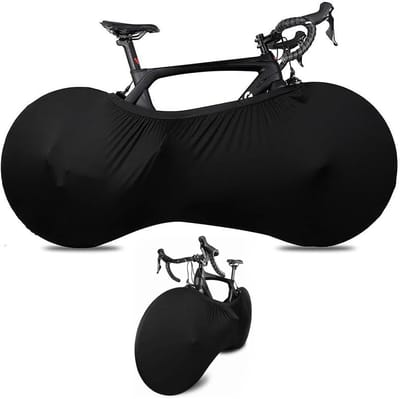 Fietshoes - fietshoes voor 1 fiets waterdicht-fiets hoes-2 artikelen Binnen- en buitenstofhoes, rekbaar, wasbaar, beschermhoes - Geschikt voor alle mountainbikes, racefietsen - Zwart - 150 x 60 x 70 cm