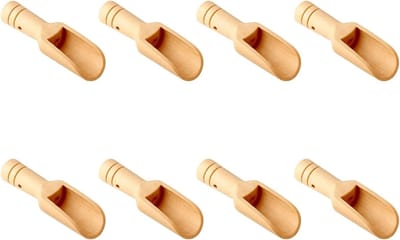 Set van 8 mini houten lepels - Bamboe badzoutlepel/theelepel/wasmiddellepel/snoeplepel - Meerdere toepassingen - Natuurlijke houtkleur