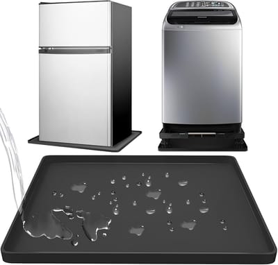 Wasbare Siliconen Koelkastmatten 60x60 cm met Verhoogde Rand - Bescherming tegen Waterlekkage en Vloerschade voor Mini Koelkasten en Droogmachines