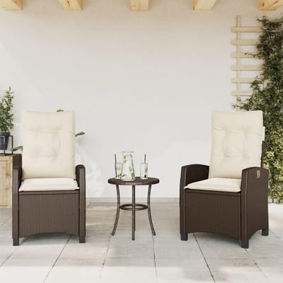 Verstelbare tuinstoelen - Terrasstoelen set - Buiten Zitten - Inclusief kussens - 2 stuks - Bruin