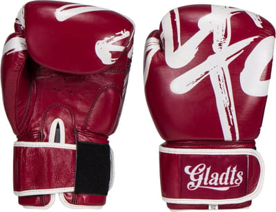 Gladts "Gladion" – Bokshandschoenen – 12 Oz - Echt leer - Kickbokshandschoenen 12 oz / 14 oz / 16 oz / 18 oz – Heren & Dames – Kinderen & Kids – Training & Sparren – Bordeauxrood / Wit