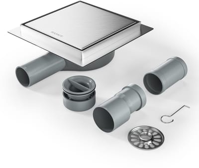 NTHProducts - Doucheputje - 360° Sifon - 15 x 15 cm - 2-in-1 Haarzeef - Zeer plat - Geschikt voor badkamer renovaties - uitstraling