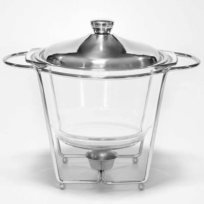Warmhoudschalen Buffet - Ronde Serveerschalen - Feestelijke Buffetten - Duurzaam Roestvrij Staal - 36 Liter Inhoud - Zilverkleurig