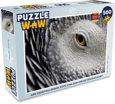 Puzzel Een gedetailleerde foto van een grijze roodstaart - Legpuzzel - Puzzel 500 stukjes