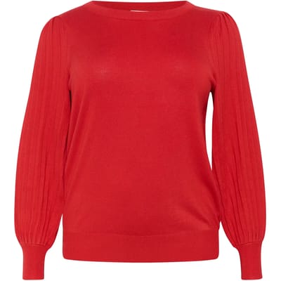 Kaffe Curve KCloni Knit Dames Top -Haute Red