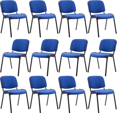 CLP Ken 12x Stapelbare Eetkamerstoel - Stof blauw
