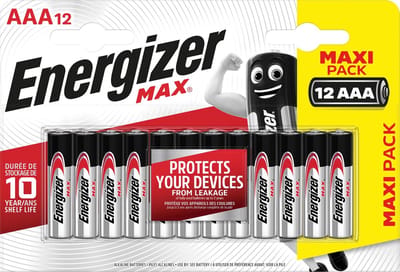 Energizer batterijen Max AAA, blister van 12 stuks