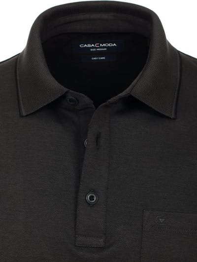 Poloshirt Met Borstzakje 3 Knoops Antraciet Casa Moda - M