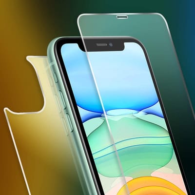 Screenprotector voor en achter gehard glas Anti-vingerafdruk/kras Geschikt voor: iPhone 11
