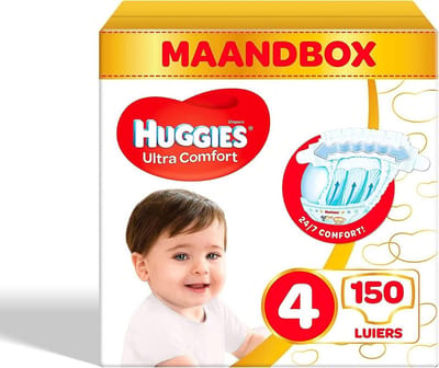 Comfortabele Baby Luiers Maat 4 voor Actieve Peuters (7-18 kg), Grote Verpakking (150 stuks)