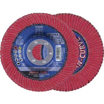 PFERD TOOLS 67689046 Co Sgp Curve Steelox Lamellenschijf Diameter 115 mm Boordiameter 22.23 mm Korrelgrootte (num) 60 10 stuk(s)