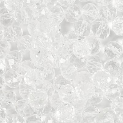Creativ Company Glas Facet Kralen 5x6 mm Kristal 100 stuks