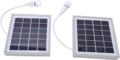 Zonnepaneel Kit - Draagbare Oplader - Kamperen Vissen - Inclusief LED Lamp - 2 Stuks - Grijs