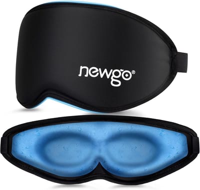 NEWGO Eye Mask Verkoelend Koud Solid Gel Oogmasker 3D Verkoelend Gezichtsmasker voor Migraine, Hoofdpijn, Gezwollen en Vermoeide Ogen, Donkere Kringen, Sinuspijn, Ice Solid Gel Oogmasker