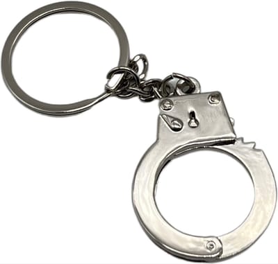 *** Sleutelhanger Politie, Handboei, Sleutelhanger, Miniatuur, Gevangennemen - Sleutel - Vrijgezellenfeest - Trouwen - van Heble® ***