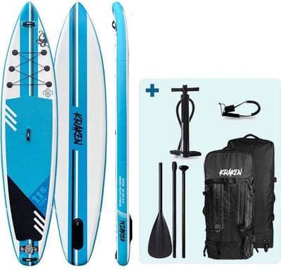 KRAKEN Dubbellaags Touring SUP 11'6 ELITE | Premium Double Layer Fusion Supboard | Complete Set - 350 x 79 x 15 CM - Stand Up Paddle Board - PREMIUM Kwaliteit - Extra Snel - Dubbellaags - 11 foot 6 - TOT 180 KG