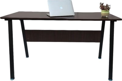 Computertafel  bureau Stoer - industrieel vintage - 130 cm breed - zwart metaal bruin hout