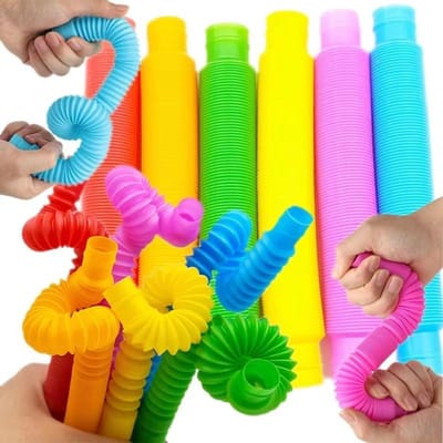 24 Stuks Unieke Xl Pop Tubes Sensorisch Speelgoed ADHD Autisme Fidget Flexibele Buizen Speelgoed Cadeaus Verjaardag Kinderen Voor Gasten green