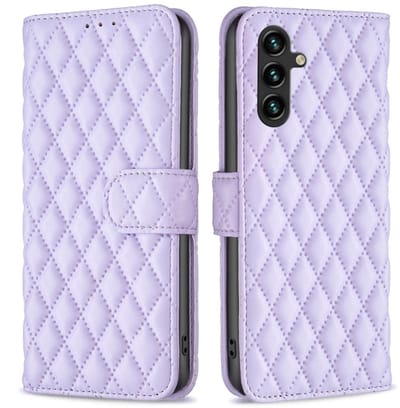 BINFEN Hoesje - Geschikt voor Samsung Galaxy A56 Hoesje - BINFEN Rhombus Book Case - Lavendel