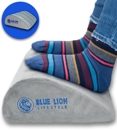 Blue Lion Voetensteun - Voetenbankje - Ergonomisch - Tegen Rugpijn - Grijs