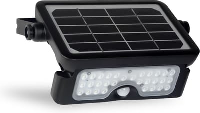 FlinQ Floodlicht- Solar Wandlamp - Solar Tuinverlichting - Zonne-energie - Bewegingssensor - Multifunctioneel -5W - Zwart